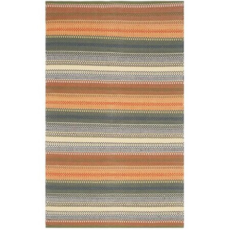 Safavieh Striped Kilim Flatweave Rectangle Rug- Gold - Grey- 5 x 8 ft. STK412A-5